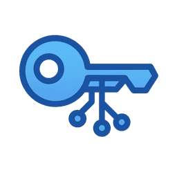 Cooled blue digital key symbolizing access, APIs, and unlocking growth