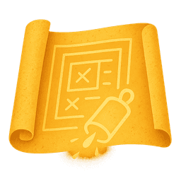 Golden glowing blueprint scroll representing early planning and clarity