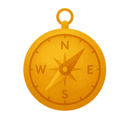 Golden glowing compass symbolizing direction and guidance